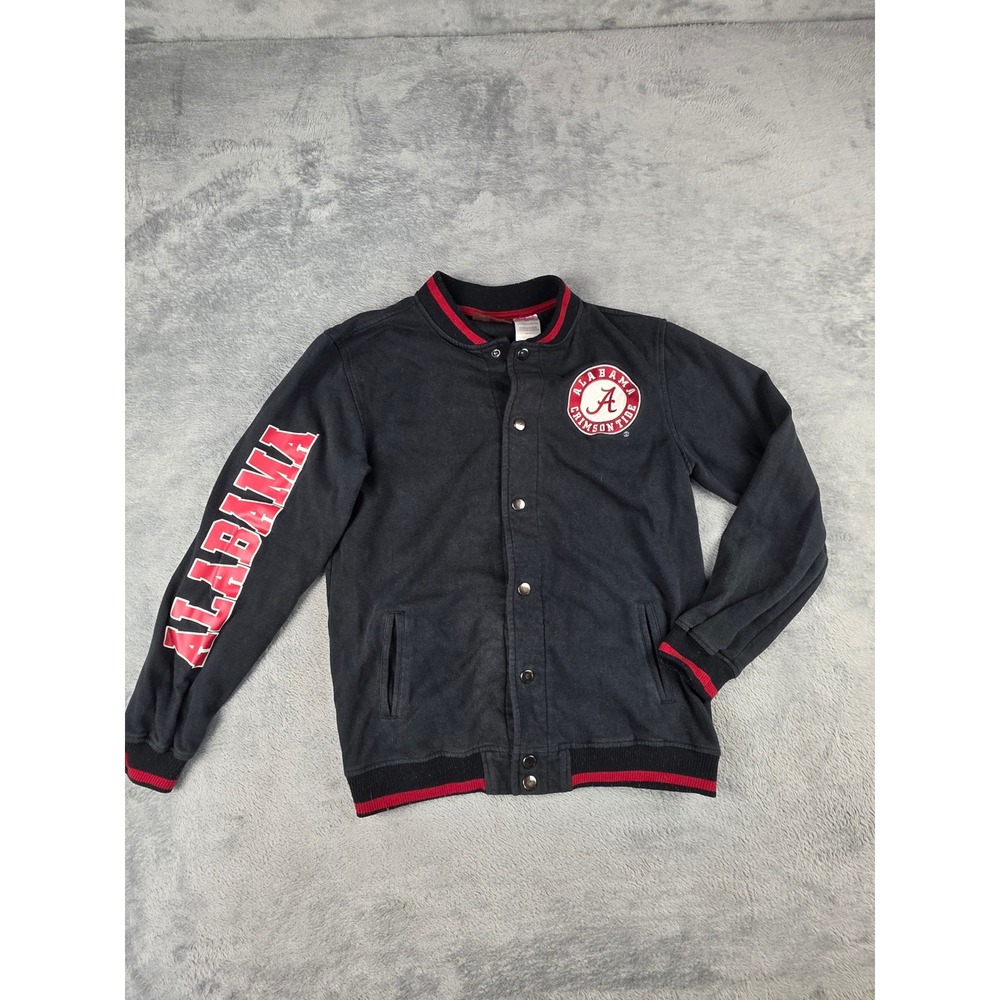 Peak Season Alabama Crimson Tide Varsity Jacket Black Youth XL 18/20 Snap Front